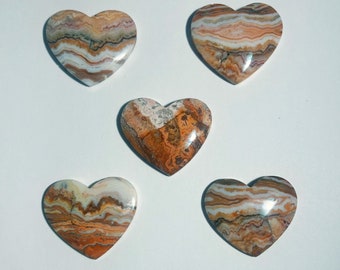 Crazy Lace Agate Heart Carvings