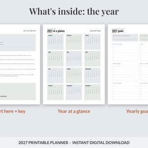2027 Printable Planner for Men, Dated Weekly & Monthly Planner PDF, Sunday Start, US Letter 8.5x11, Dot Grid Notes, Workout Log, Budget image 5