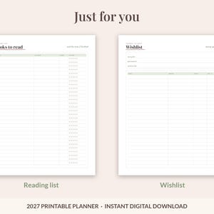 2027 Printable Planner, Dated Weekly & Monthly Planner PDF, Sunday Start, US Letter 8.5x11, Dot Grid Notes, Habit and Mood Tracker, Blush image 8