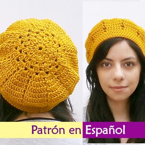 PDF-patroon voor een gehaakte baret in het Spaans. Gemakkelijk niveau // DESERT FLOWER hat_SL03