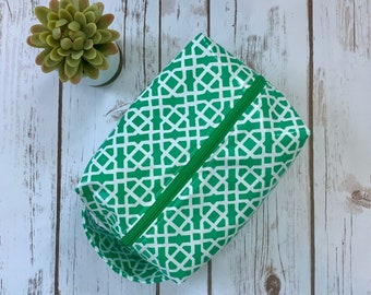 Zip Box Bag - water resistant cotton laminated zippered box bag - choice of pattern