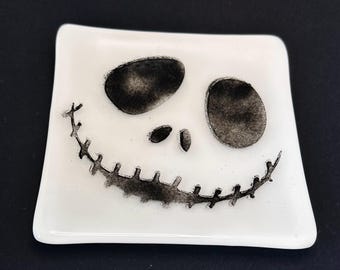Smiling Jack Halloween Treat Plate Glass Plate 1