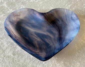 Deep Purple - Heart Shaped Fused Glass Dish