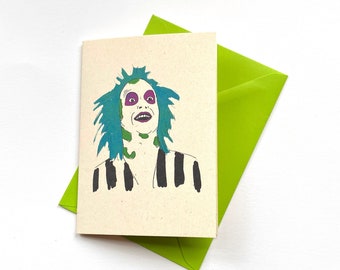 Beetlejuice Card, Blank card. Halloween  card Free Delivery to UK