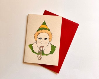 Christmas Card, Elf Christmas Blank card.  Free Delivery to UK