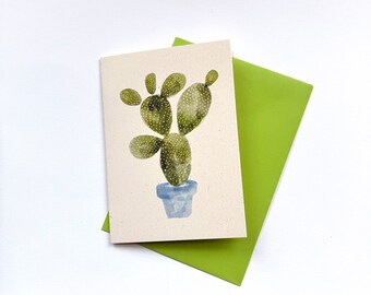 Cacti plant card Blank greeting card Free Delivery to UK