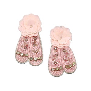 NEW! Pink Ballet Shoes, Ballerina Earring, Seed Bead Earring, Ballerina, Sequin Earring, Gift for Her