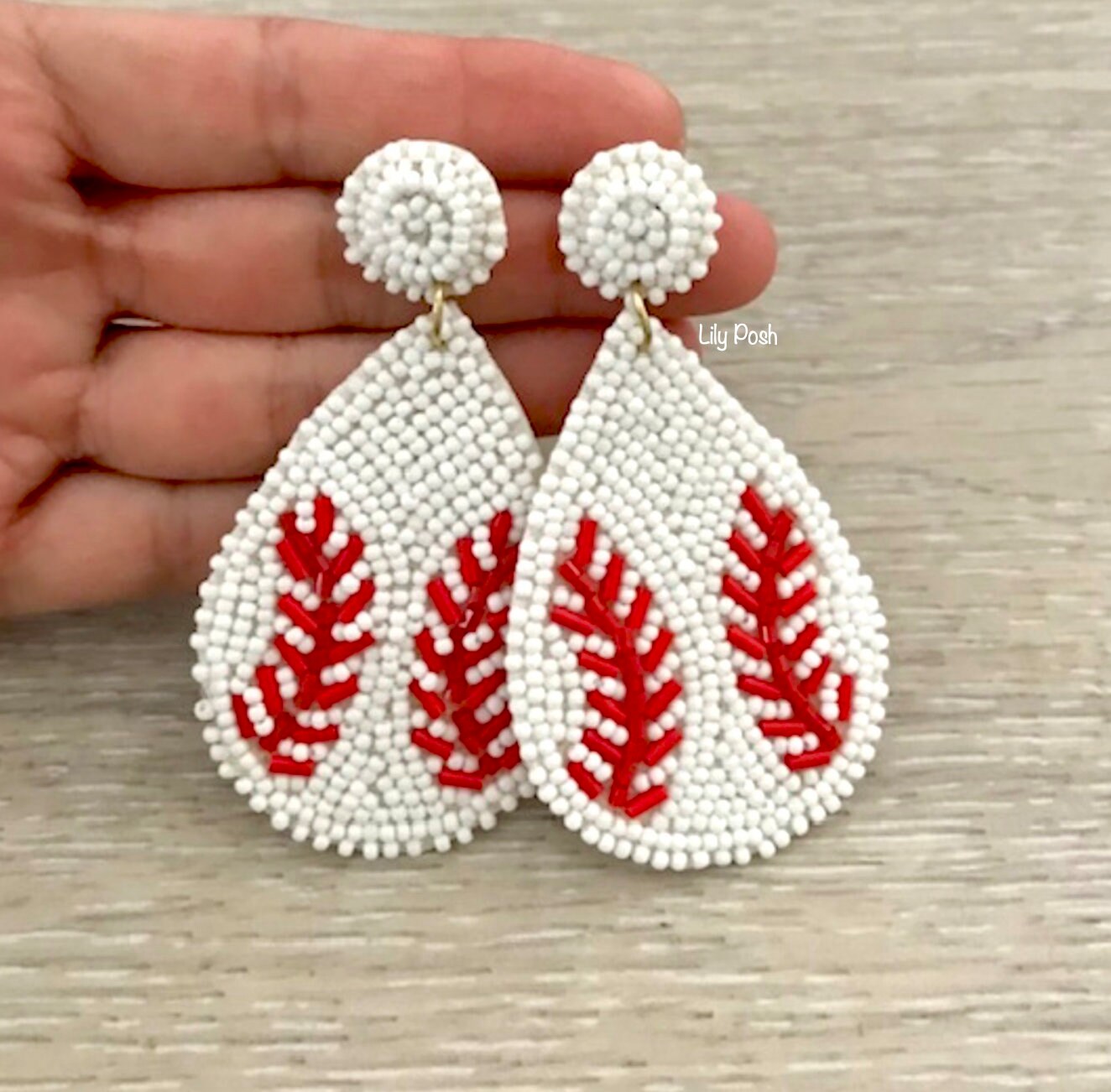 Baseball Earring Seed Bead Earring Baseball Mom Sports Etsy