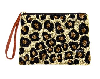 Leopard Small Beaded Clutch main image 0