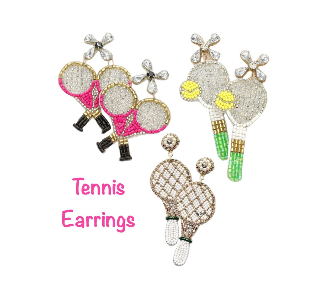 NEW Tennis Racket Earring Seed Bead Earring Tennis Sports Etsy