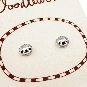Pendientes de perezoso, joyería de perezoso, regalo para amantes de los perezosos, pendientes de animales, pendientes hipoalergénicos, plástico retráctil