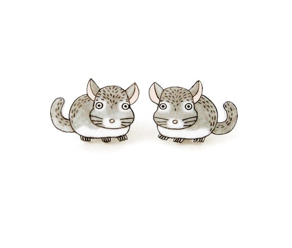 chinchilla earrings