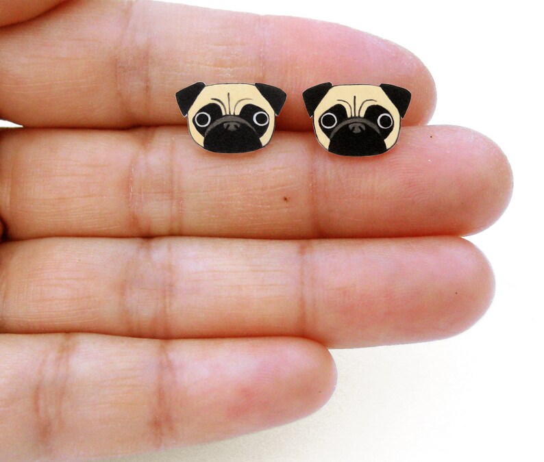 Pug Earrings Pug Jewelry Pug Jewellery Pug Gifts Dog Etsy