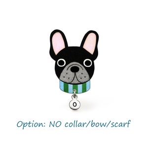 Black French Bulldog Pin, Frenchie Lover Gift, Personalized Dog Pin, Handmade Shrink Plastic Jewelry