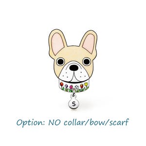 Cream French Bulldog Pin, Frenchie Lover Gift, Personalized Dog Pin, Handmade Shrink Plastic Jewelry