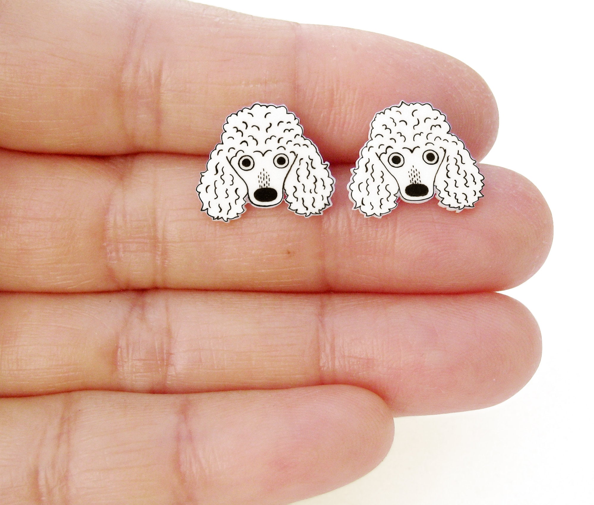 White Poodle Earrings Poodle Jewelry Poodle Jewellery Etsy