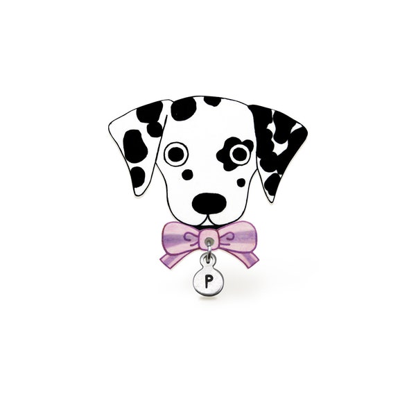 Dalmatian Pin, Dalmatian Brooch, Dalmatian Jewelry, Dalmatian Gifts, Personalized Dog Pin, Shrink Plastic
