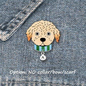 Apricot Cream Labradoodle Pin, Personalized Goldendoodle Brooch, Dog Lover Gift, Handmade Shrink Plastic Jewelry