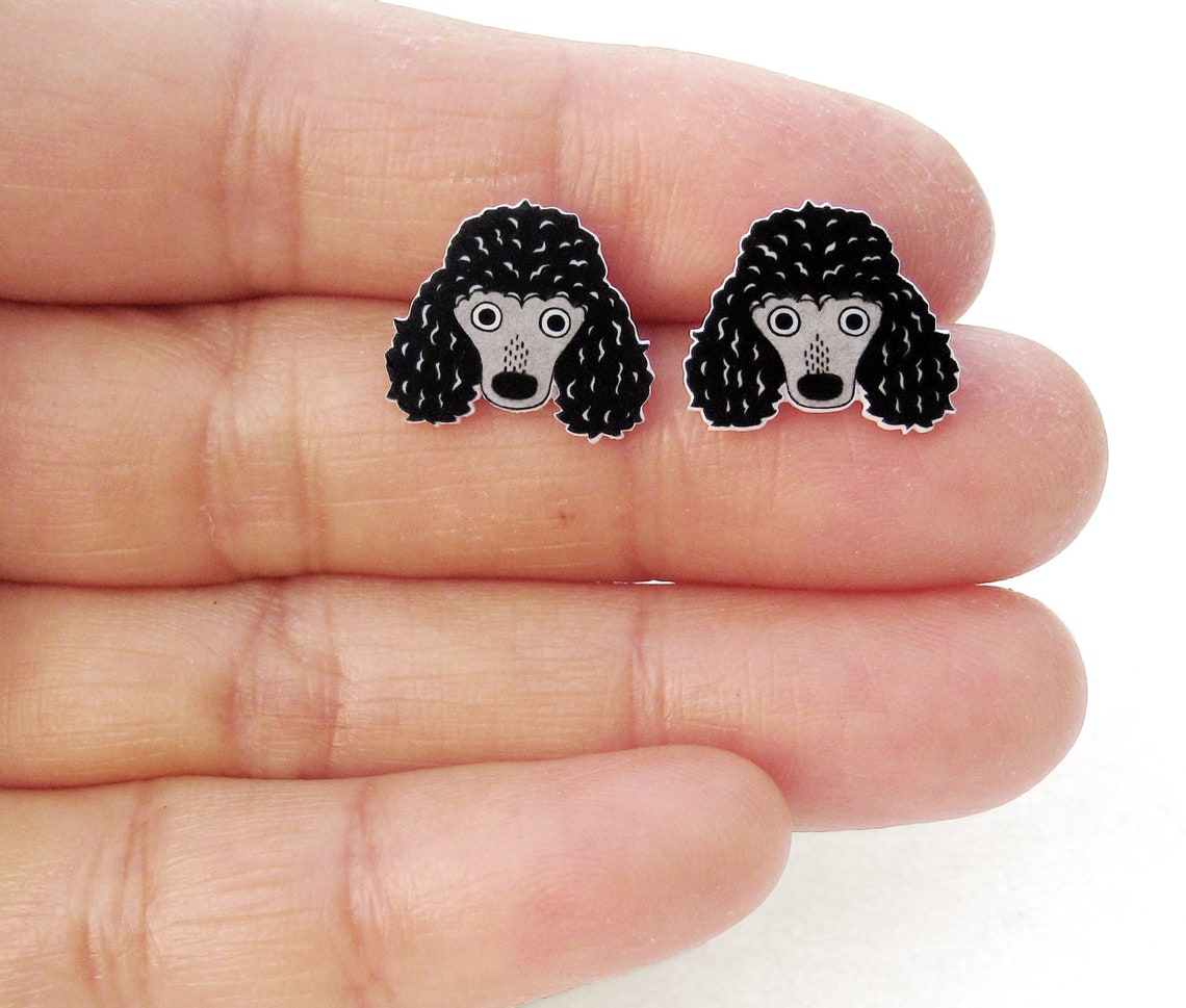 Black Poodle Earrings Poodle Jewelry Poodle Jewellery Etsy