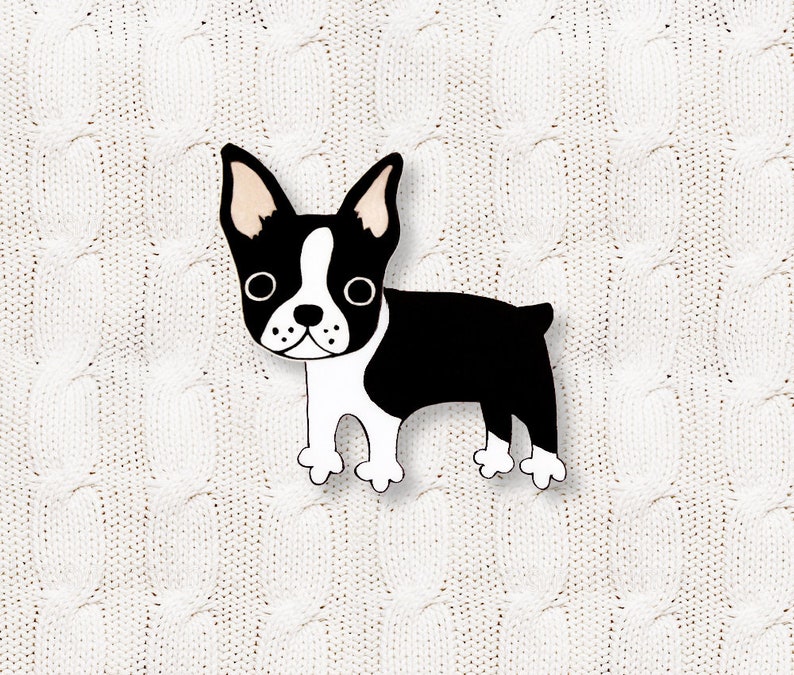 Boston Terrier Pin, Boston Terrier Brooch, Boston Terrier Jewelry, Boston Terrier Gifts, Dog Pin, Shrink Plastic image 3