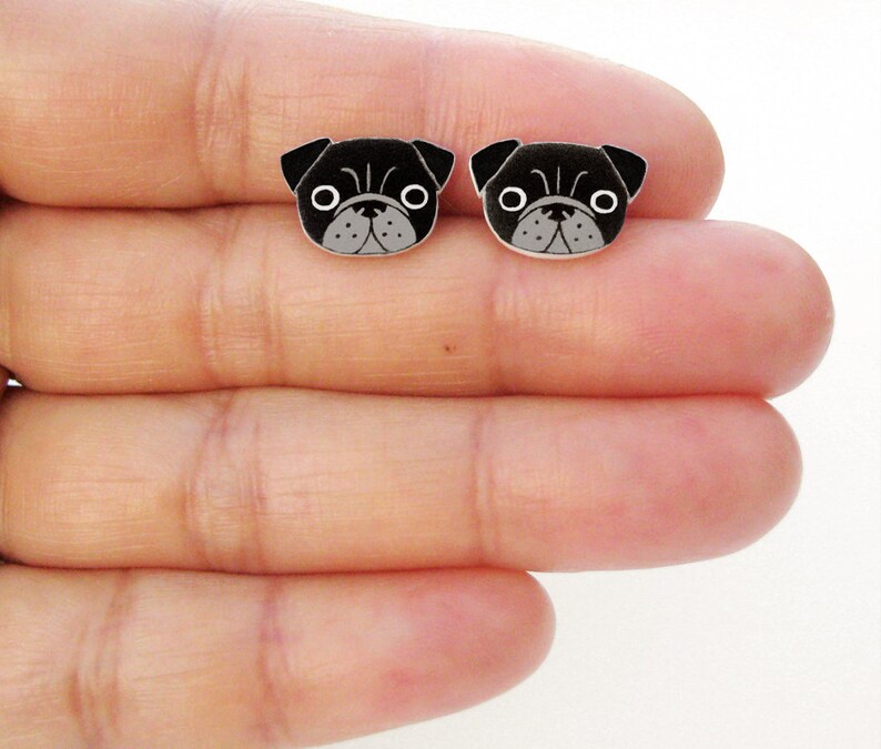 Black Pug Earrings Pug Jewelry Pug Jewellery Pug Gifts Dog Etsy Ireland