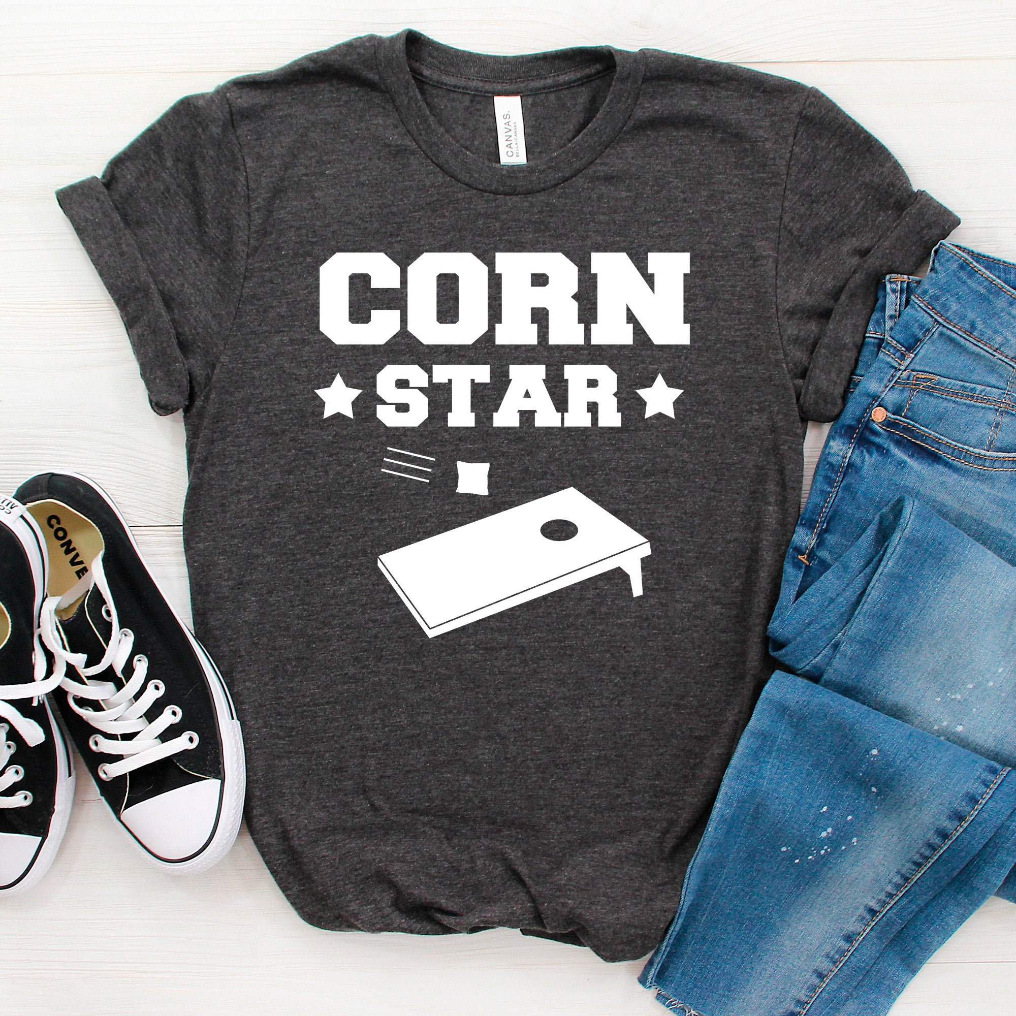 Funny Corn Star Shirt, Cornhole Tshirts, Corn Star Tee, Corn Hole
