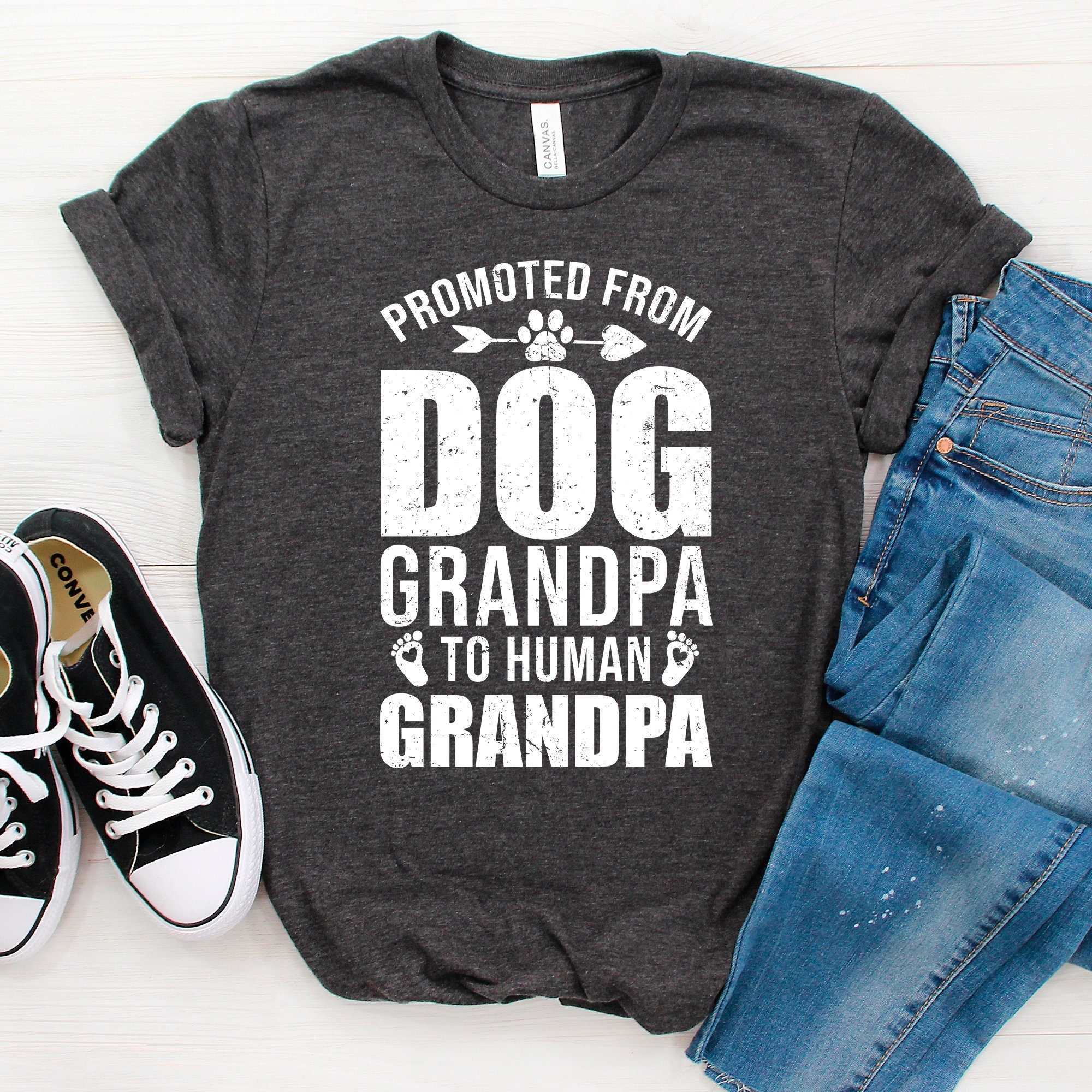 Promoted From Dog Grandpa To Human Grandpa T-Shirt Promoted From Dog Grandpa To Human Grandpa T-Shirt