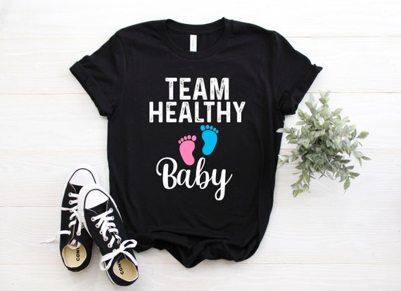 Team Healthy Baby Pink Blue Gender Reveal Baby Shower Shirt Team Healthy Baby Pink Blue Gender Reveal Baby Shower Shirt