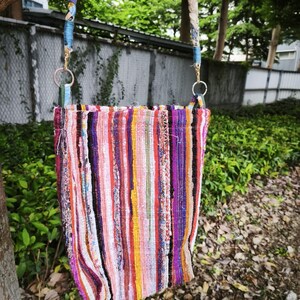 INDIAN Vintage Regenbogen Multi Farbe Rag Webtasche Henkeltasche Handtasche