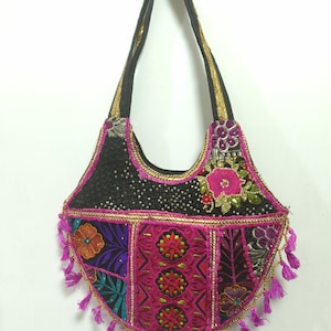 Indische handgemachte ethnischen Stil Boho Mehrzweck altes Tuch bestickte Tasche Schultertasche Seitenrucksack schräge Rucksack Banjara Tasche L813