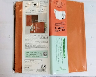 2021 Cahier du voyageur midori Traveler's company Traveler's factory Housse en coton à fermeture éclair orange