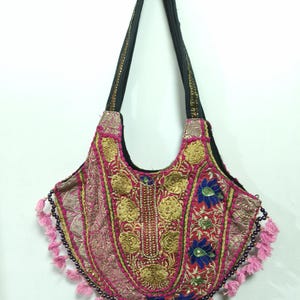 Indische handgemachte ethnischen Stil Boho Mehrzweck altes Tuch bestickt Tasche Schultertasche Seitenrucksack schräg Rucksack Banjara Tasche L805