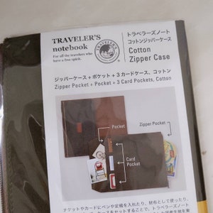 2021 midori Travelers company Travelers Notebook Travelers factory Cotton Zipper Case Olive image 5
