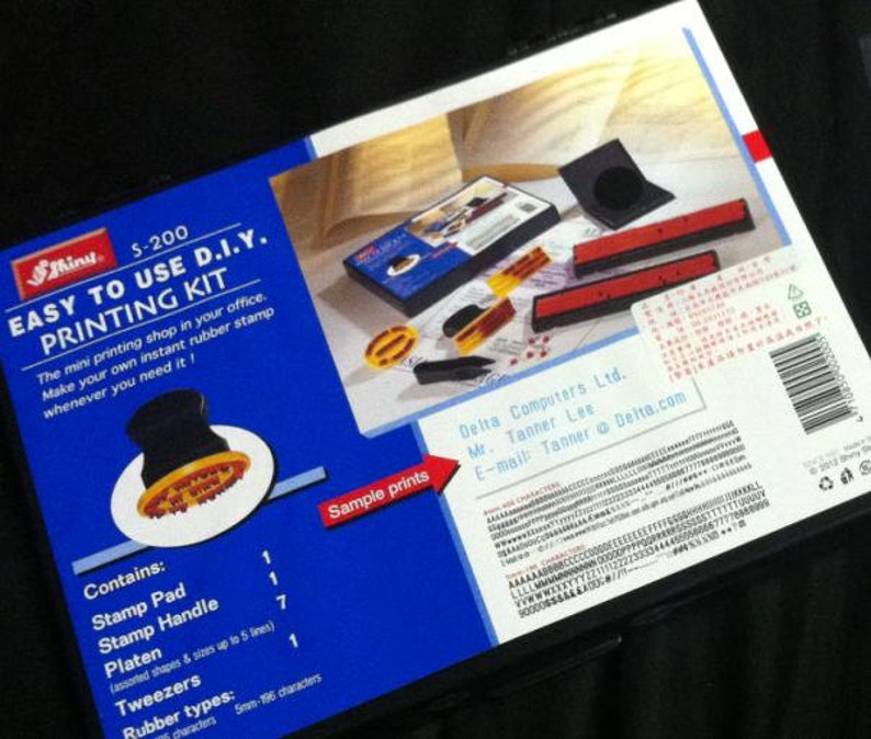 Rubber Type Plate rubber stamp selfinking printing kit