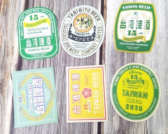 2021 Taiwan Eslite Limited  TRAVELER'S COMPANY Traveler's Notebook trc taiwan beer stickers set