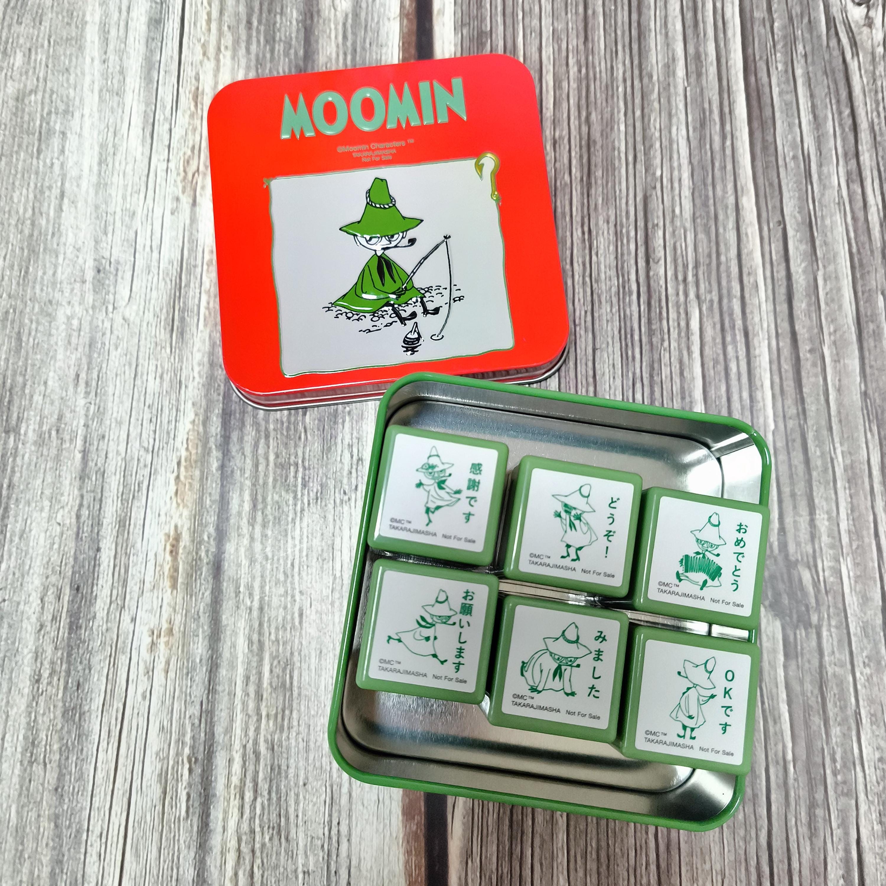 Japan moomin limited mono master tin Box Craft stamp Kit moomin stamps