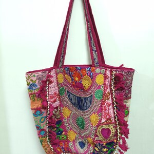 Indische vintage handgemachte ethnischen Design boho Mehrzweck bestickte Tasche handgemachte Tasche Schultertasche Baumwolltasche