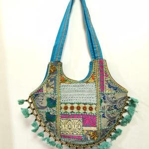 Indische handgemachte ethnischen Stil Boho Mehrzweck altes Tuch bestickt Tasche Schultertasche Seitenrucksack schräg Rucksack Banjara Tasche L801