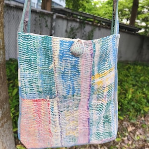 indain Alte Stofftasche Kantha Markttasche alte vintage Kantha Quilts Tasche Feine Kantha Patchwork Tote Bag Hand Bag