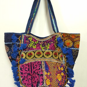 Indische vintage handgemachte ethnischen Design boho Mehrzweck bestickte Tasche handgemachte Tasche Schultertasche Baumwolltasche