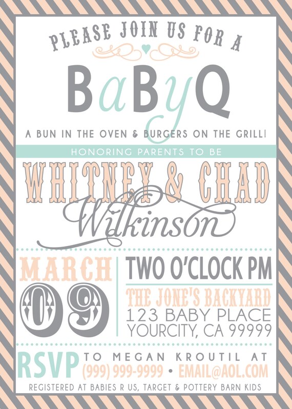 Items similar to COUPLES bbq BABY SHOWER invitation on Etsy