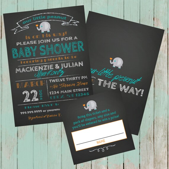 Items similar to ON SALE! Couples Baby Shower invitation chalkboard