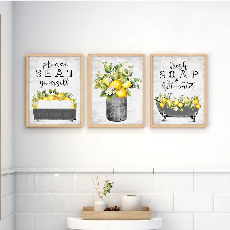 Yellow Bathroom Etsy