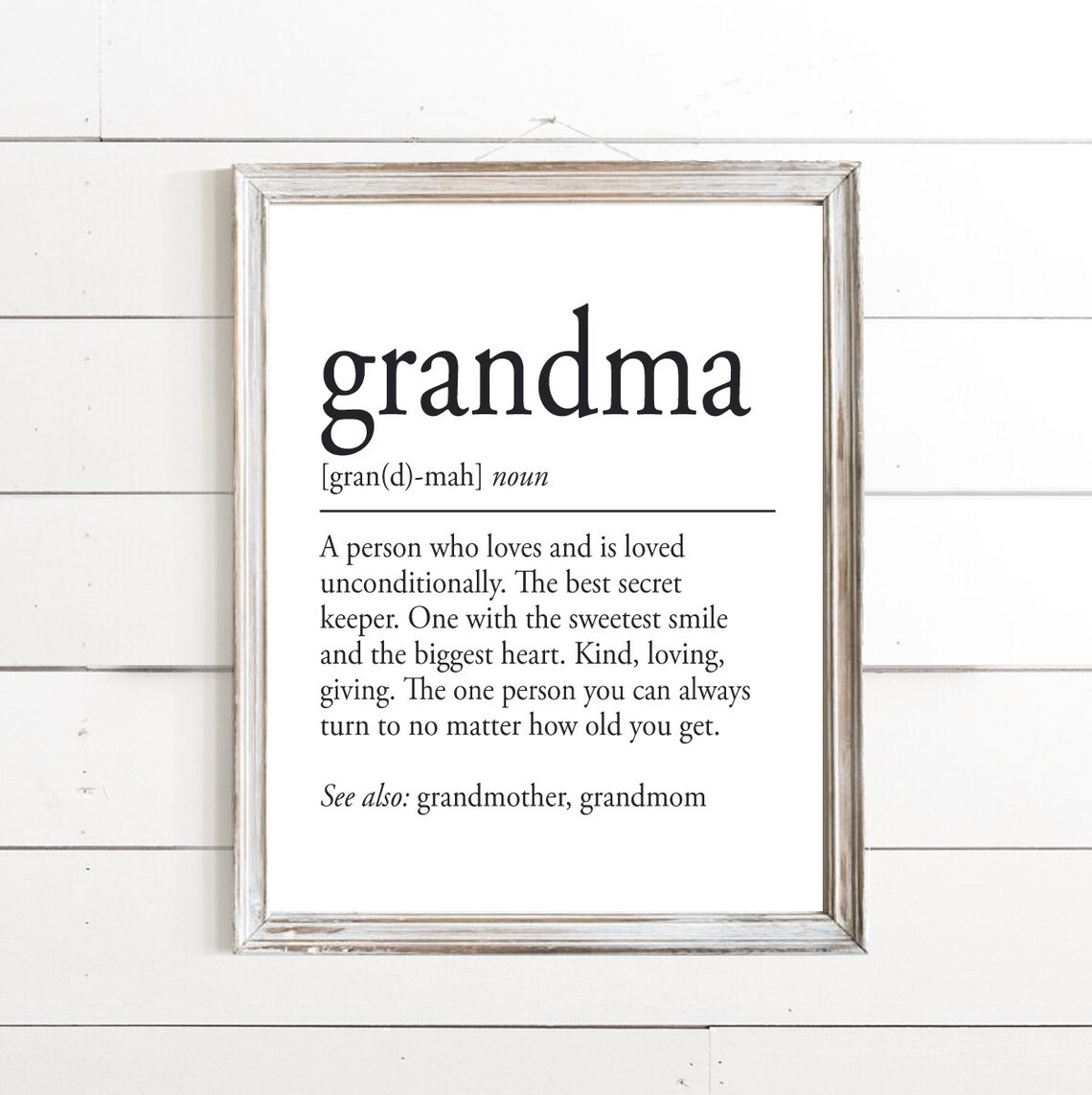 Grandma Definition Sentimental Print 2 colors NO frame Etsy
