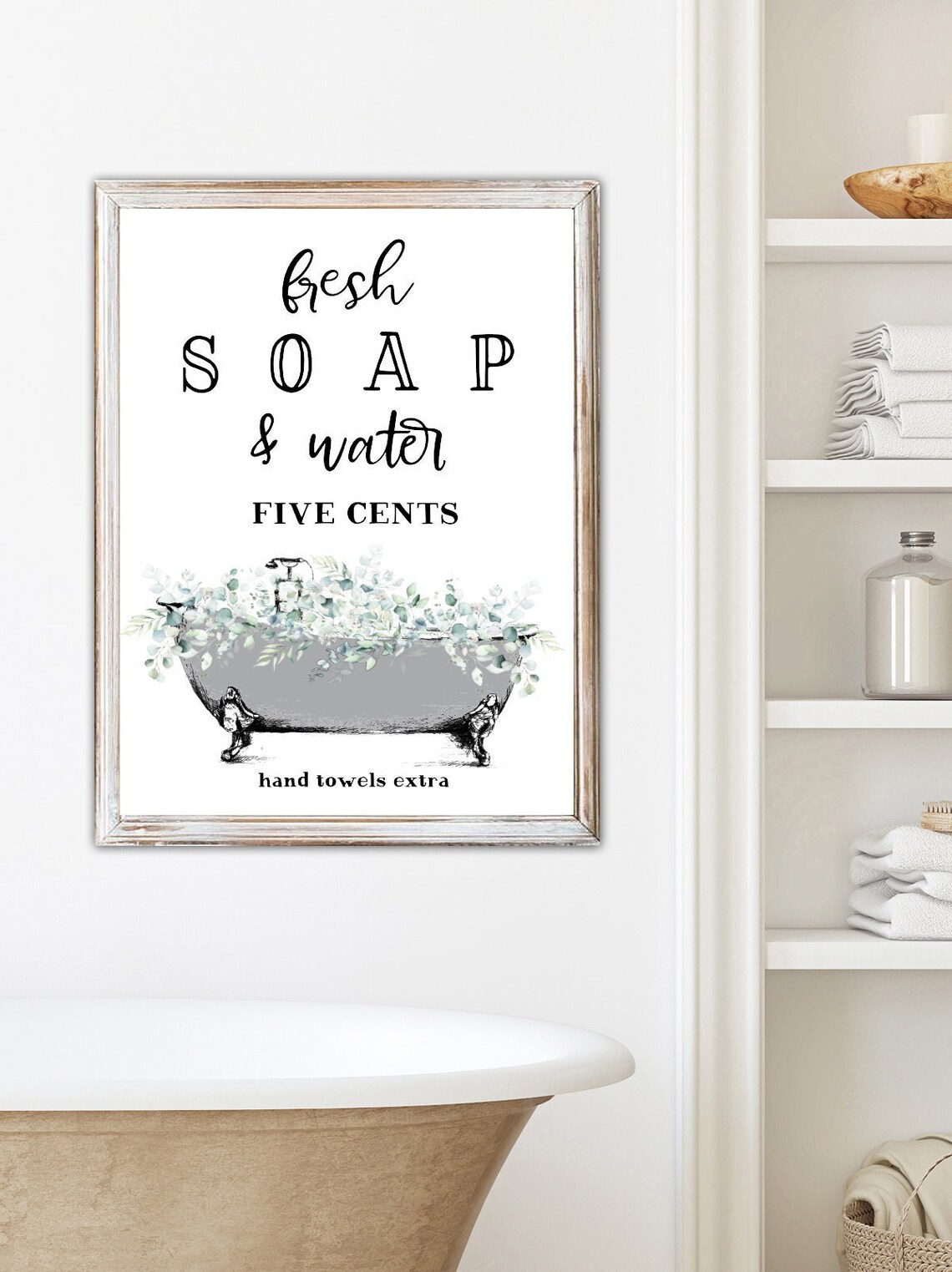 Set of 3 Gray Eucalyptus Bathroom Wall Art the Cotton Co Etsy