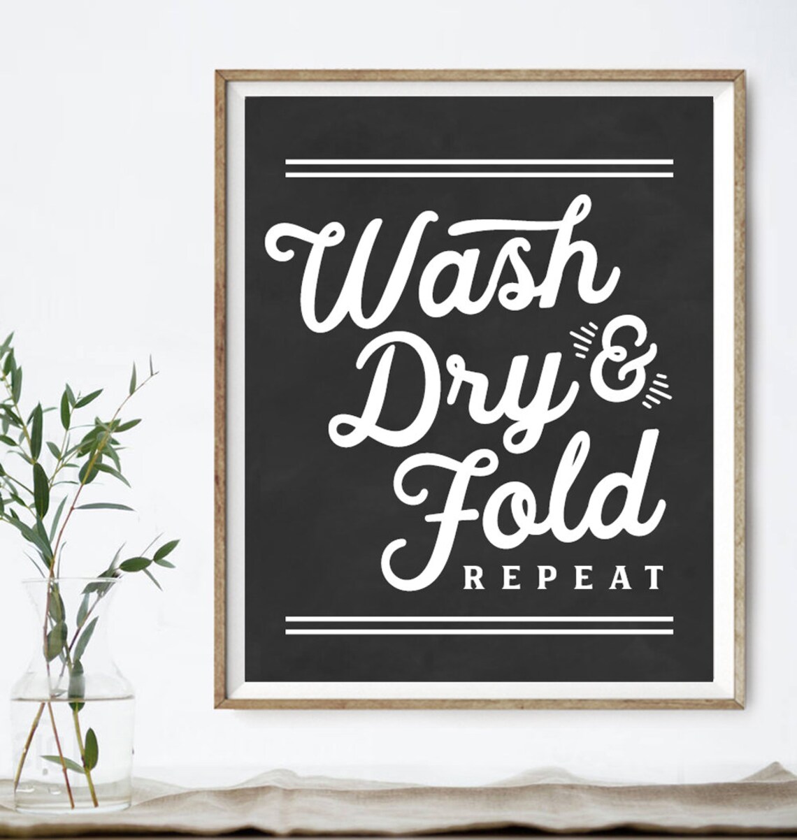 Wash Dry Fold & Repeat Laundry Wall Art Laundry Wall Decor - Etsy