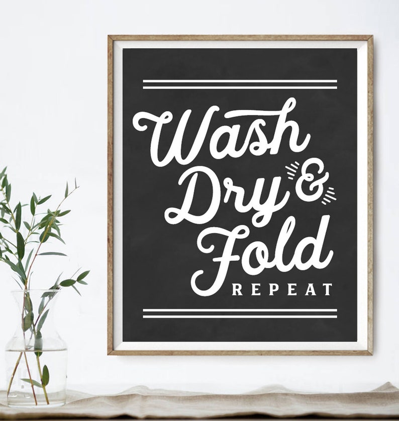 Waschen Dry Fold & Repeat Druck Waschküche Bauernhaus | Etsy