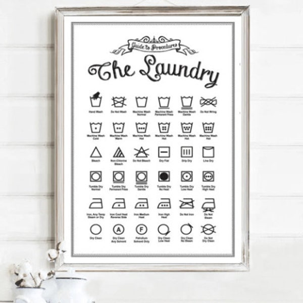 Laundry Cheat Sheet - Etsy