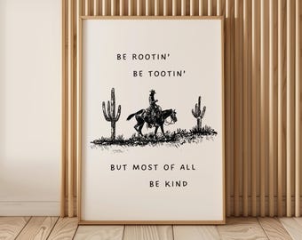 Cowboy Quote Wall Art, Western Desert Ranch Home Decor: Print, Framed Print, Canvas Sign