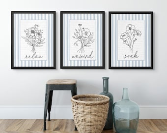 Relax Soak Unwind Bathroom Wall Art - Prints, Framed Prints or Canvas Signs